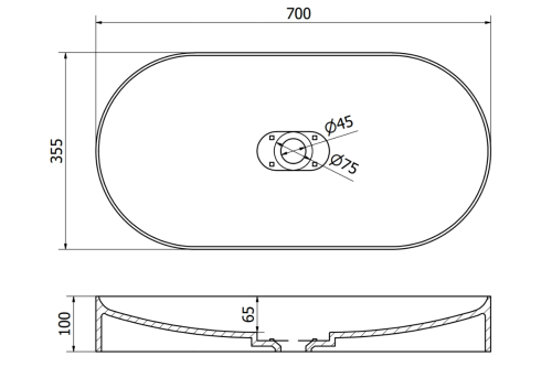 Умывальник (раковина) MEXEN SOFIA BLACK MATT