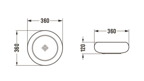 Умывальник (раковина) MEXEN LOLA 36 BLACK MATT