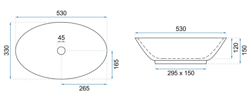 Умивальник (раковина) REA PAMELA BLACK MARBLE SHINY накладний