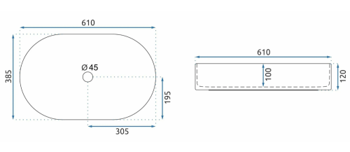Умывальник (раковина) REA NADIA STONE MATT накладной