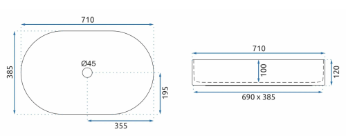 Умивальник (раковина) REA NADIA 70 накладний білий