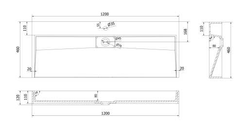 Умивальник (раковина) MEXEN AVA WHITE 120 1/O накладний підвісний