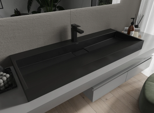 Умивальник (раковина) MEXEN AVA BLACK MATT 120 1/O накладний підвісний