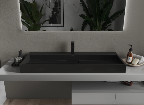 Умивальник (раковина) MEXEN AVA BLACK MATT 120 1/O накладний підвісний