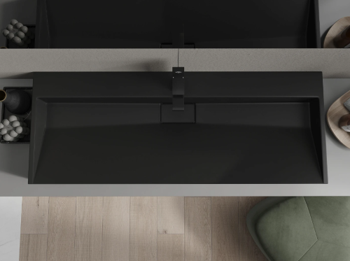 Умивальник (раковина) MEXEN AVA BLACK MATT 120 1/O накладний підвісний