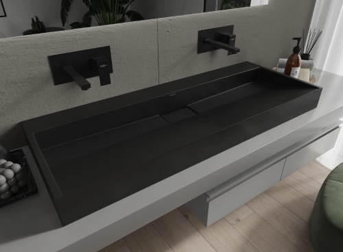 Умивальник (раковина) MEXEN AVA BLACK MATT 120 B/O накладний підвісний