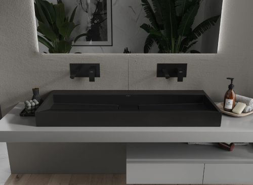 Умивальник (раковина) MEXEN AVA BLACK MATT 120 B/O накладний підвісний