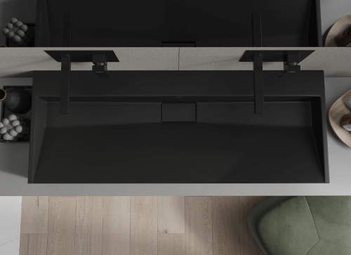 Умивальник (раковина) MEXEN AVA BLACK MATT 120 B/O накладний підвісний