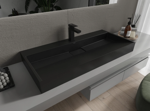 Умывальник (раковина) MEXEN AVA BLACK MATT 100 1/O накладной подвесной