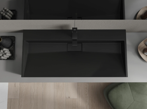 Умывальник (раковина) MEXEN AVA BLACK MATT 100 1/O накладной подвесной