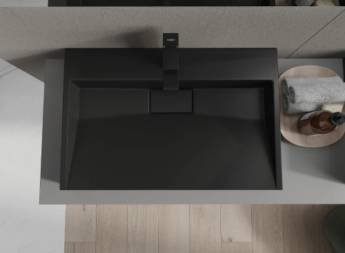 Умывальник (раковина) MEXEN AVA BLACK MATT 80 1/O накладной подвесной