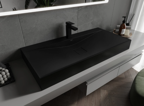 Умивальник (раковина) MEXEN POLI BLACK MATT 80 1/O накладний підвісний