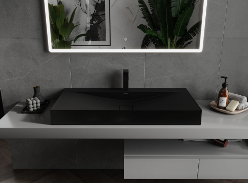 Умивальник (раковина) MEXEN POLI BLACK MATT 80 1/O накладний підвісний