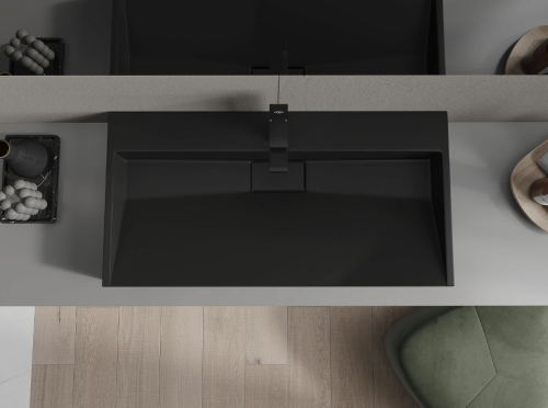 Умывальник (раковина) MEXEN AVA BLACK MATT 90 1/O накладной подвесной