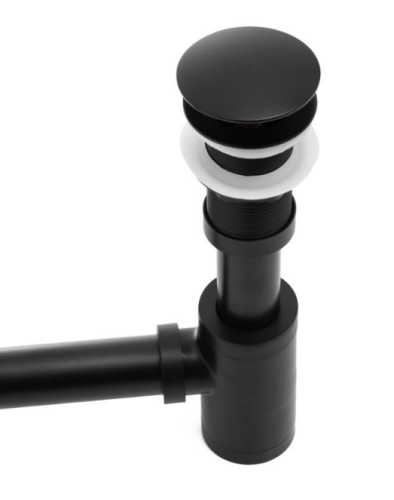 Сифон універсальний для раковини (умивальника) Yoka BLACK MAT CLICK-KLAK чорний