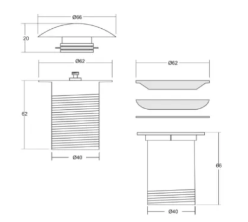 Донний клапан для раковини KOHLMAN KLIK-KLAK BRUSHED GOLD з переливом