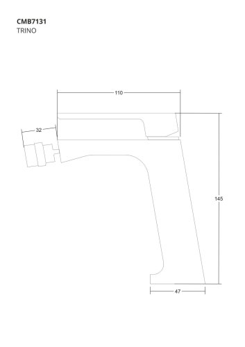 Смеситель для биде Corsan TRINO CHROME хром
