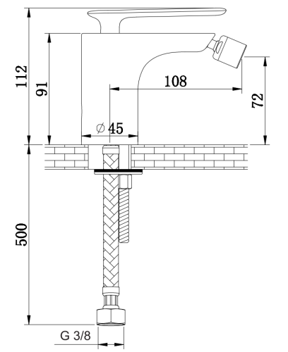 Смеситель для биде KOHLMAN EXPERIENCE BLACK MATT