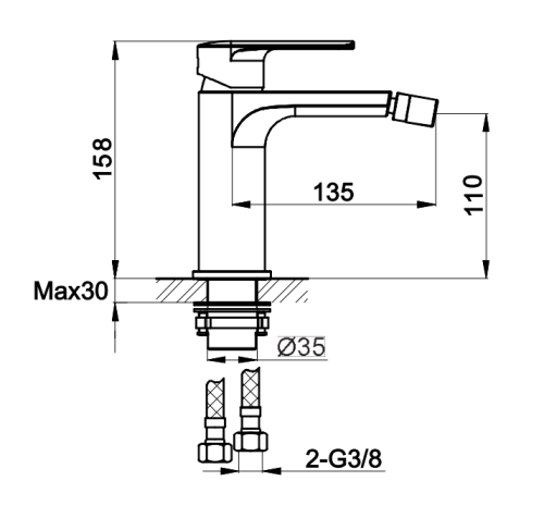 Смеситель для биде KOHLMAN TEXEN CHROME