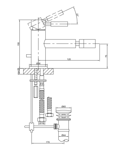 Смеситель для биде KOHLMAN ROXIN BLACK