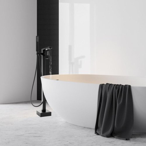 Смеситель для ванны Yoka GAPPO 98 BLACK MATT черный напольный