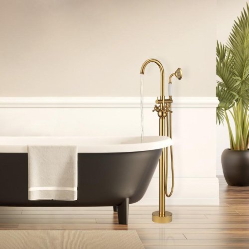 Змішувач для ванни Yoka VIENNA GOLD золотий підлоговий