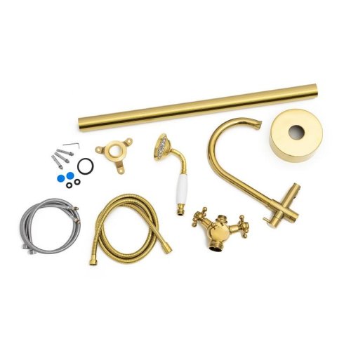 Змішувач для ванни Yoka VIENNA GOLD золотий підлоговий