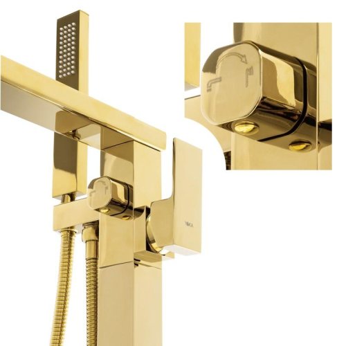 Смеситель для ванны Yoka ROMA GOLD золотой напольный