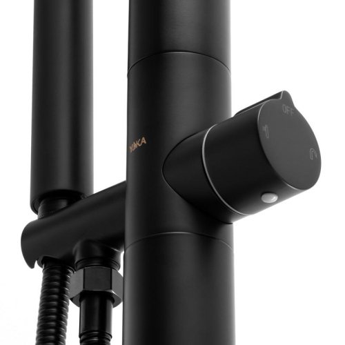 Смеситель для ванны Yoka CABBA BLACK черный напольный