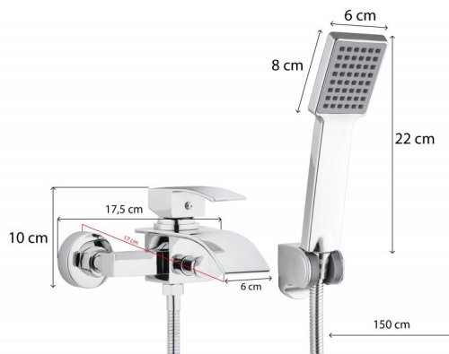 Смеситель для ванны и душа Yoka TALEA CHROM