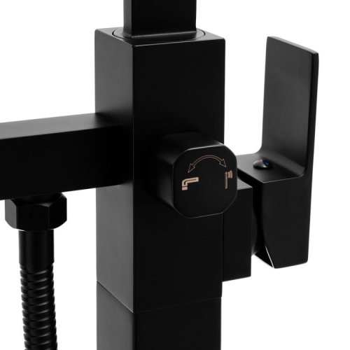 Смеситель для ванны Yoka ENZO BLACK черный напольный