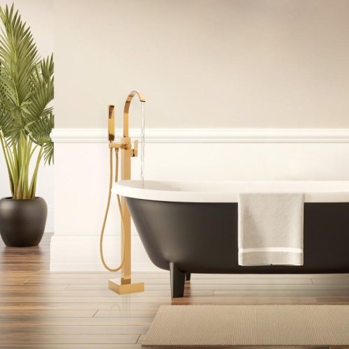 Смеситель для ванны Yoka ENZO GOLD золотой напольный