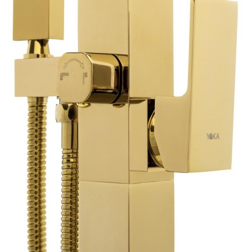 Смеситель для ванны Yoka ENZO GOLD золотой напольный