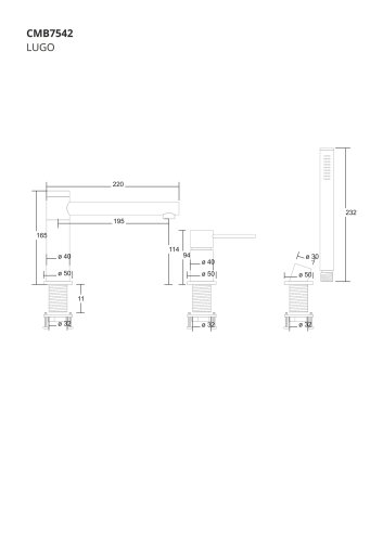 Смеситель для ванны Corsan LUGO CHROME хром на борт ванны