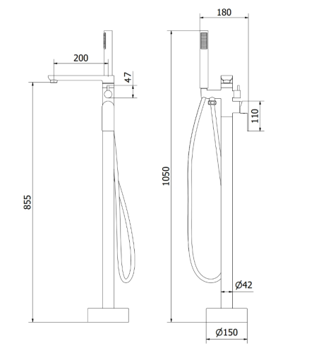 Змішувач для ванни MEXEN LEDA GOLD підлоговий