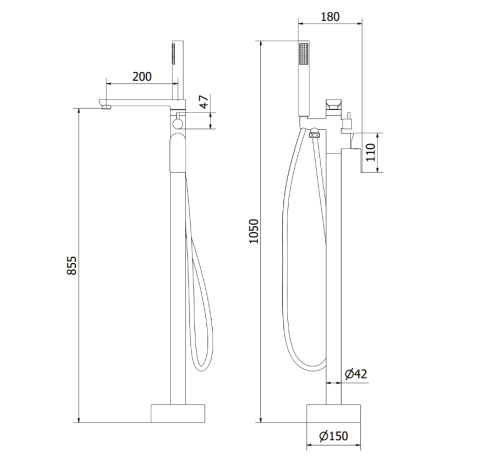 Змішувач для ванни MEXEN LEDA BLACK