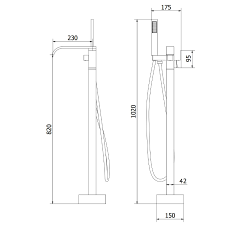 Змішувач для ванни MEXEN LAVA GOLD для підлоги
