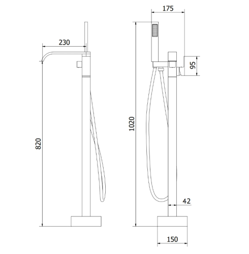 Змішувач для ванни MEXEN LAVA CHROME підлоговий