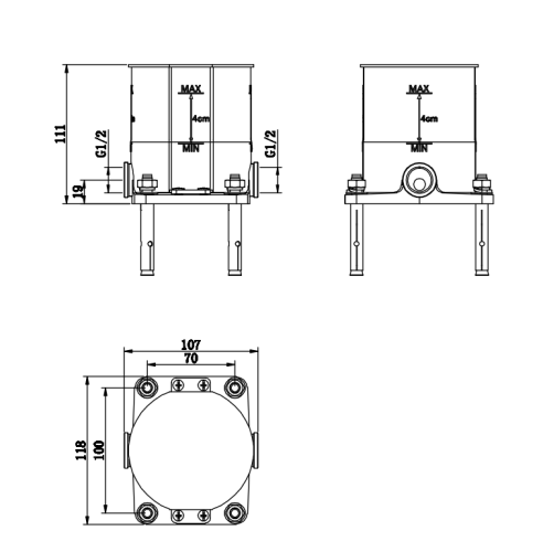 Смеситель для ванны KOHLMAN EXPERIENCE BRUSHED GOLD напольный