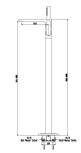 Смеситель для ванны KOHLMAN EXPERIENCE BRUSHED GOLD напольный