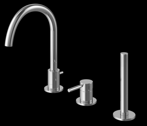 Смеситель для ванны KOHLMAN ROXIN CHROME на борт ванны