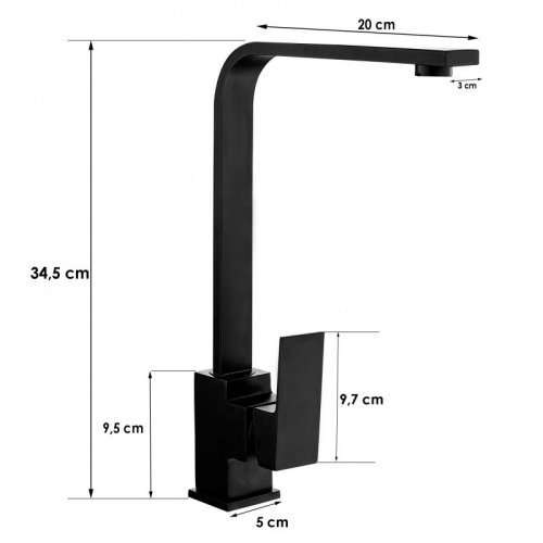 Смеситель для кухни Yoka ZORRO BLACK черный