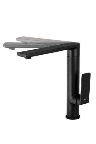 Смеситель для кухни Corsan TRINO BLACK MATT черный з подвижным носиком