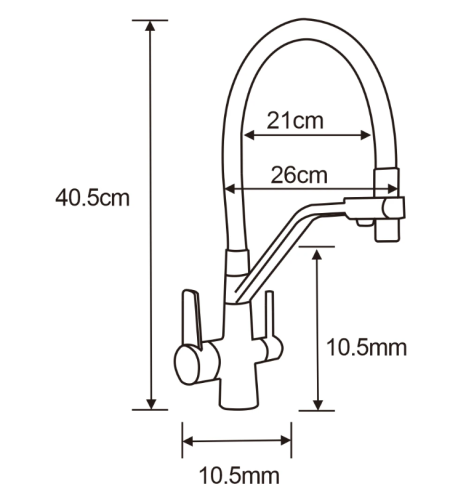 Змішувач для кухні MEXEN MEXEN DUO WHITE\CHROME на дві води