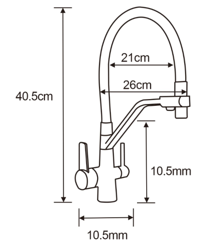 Змішувач для кухні MEXEN MEXEN DUO BLACK\GOLD на дві води