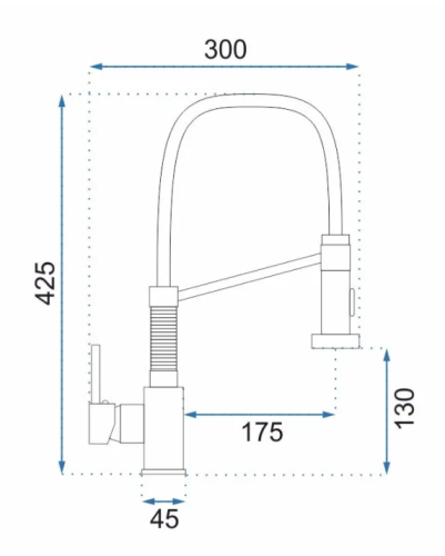 Смеситель для кухни REA SPRING LUNGO BRUSHED GOLD