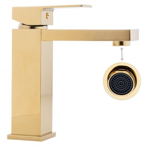 Змішувач для раковини (умивальника) Yoka GAPPO 24 GOLD золотий низький