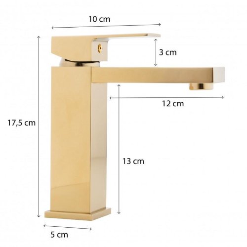 Змішувач для раковини (умивальника) Yoka GAPPO 24 GOLD золотий низький