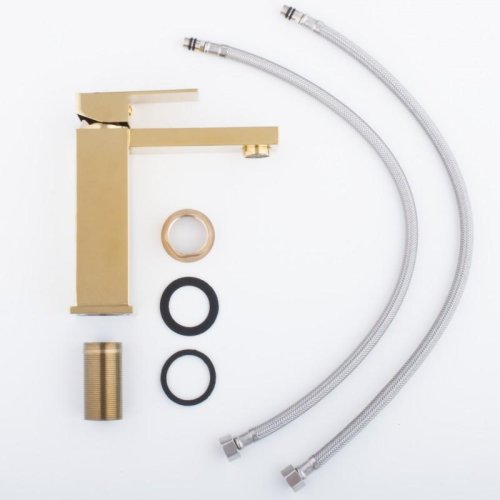 Змішувач для раковини (умивальника) Yoka GAPPO 24 GOLD золотий низький