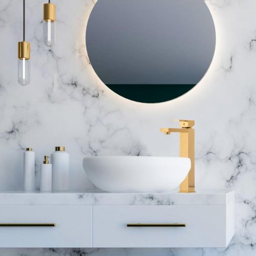 Змішувач для раковини (умивальника) Yoka GAPPO 36 GOLD золотий високий